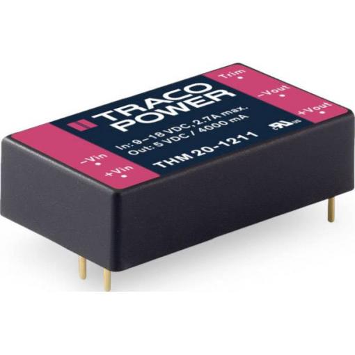TracoPower THM 20-1211 DC/DC měnič napětí do DPS 4 A 20 W Počet výstupů: 1 x Obsah 1 ks