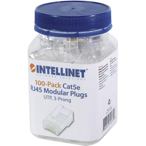 Intellinet 502399, zástrčka RJ45, krimpovací kontakt, transparentní, 100 ks