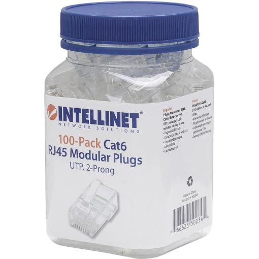 Intellinet 502344, zástrčka RJ45, krimpovací kontakt, transparentní, 100 ks