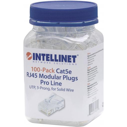 Intellinet 790512, zástrčka RJ45, krimpovací kontakt, transparentní, 100 ks