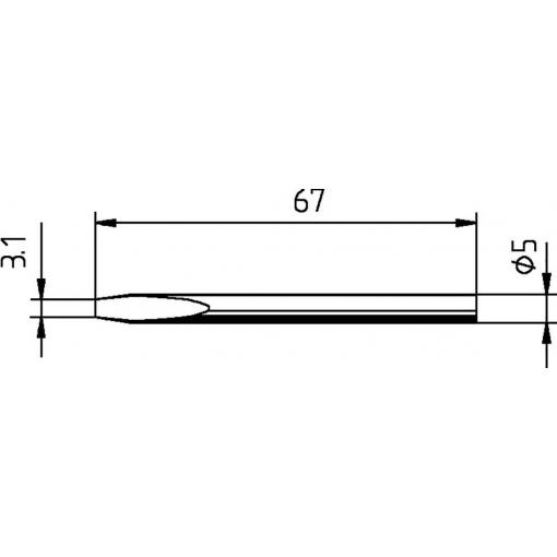 Ersa 0032KD pájecí hrot dlátový, rovný Velikost hrotů 3.10 mm Obsah 1 ks