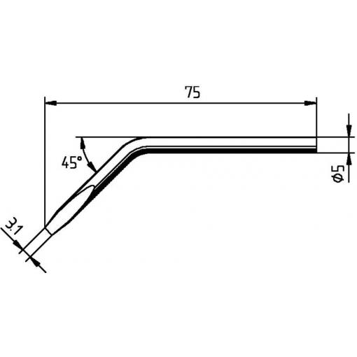 Ersa 0052JD pájecí hrot dlátový, zahnutý Velikost hrotů 3.10 mm Obsah 1 ks