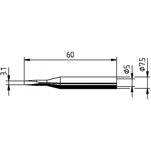 Ersa 0172KD pájecí hrot dlátový, rovný Velikost hrotů 3.10 mm Obsah 1 ks