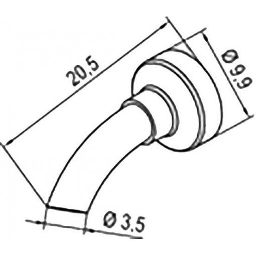 Ersa 0472ER horkovzdušná tryska Velikost hrotů 3.50 mm Délka hrotů 20.50 mm Obsah 1 ks