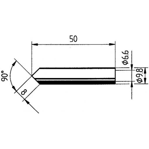 Ersa 0832MDLF pájecí hrot dlátový, rovný Velikost hrotů 9.80 mm Obsah 1 ks