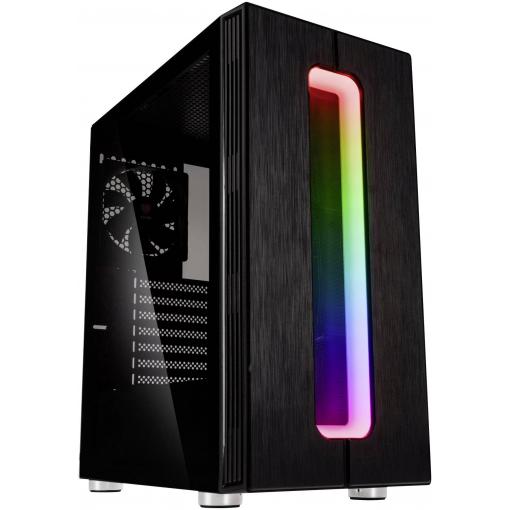 Kolink Nimbus RGB midi tower PC skříň černá 1 předinstalovaný ventilátor, integrované osvětlení, boční okno, prachový filtr