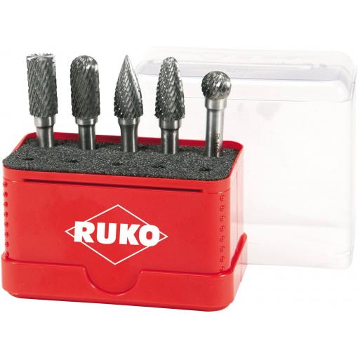 RUKO 116004 frézovací kolík , tvrdokov, 10 mm, Ø hřídele 6 mm, 5dílná