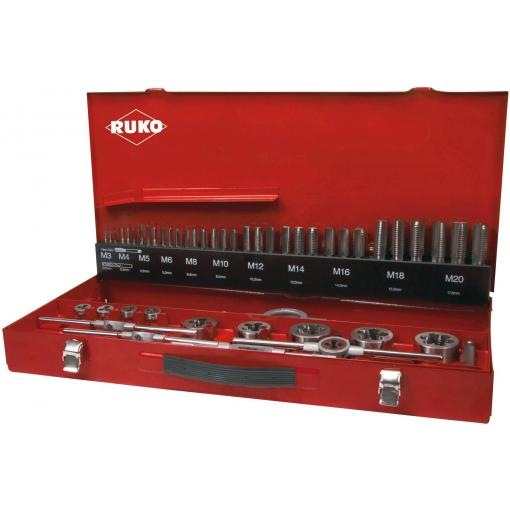 RUKO 245040 sada strojních závitníků 54dílná metrický M3, M4, M5, M6, M8, M10, M12 pravotočivý HSS 1 sada