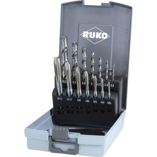 RUKO 245048RO sada strojních závitníků 14dílná metrický M3, M4, M5, M6, M8, M10, M12 pravotočivý DIN 371, DIN 376 HSS 1 sada