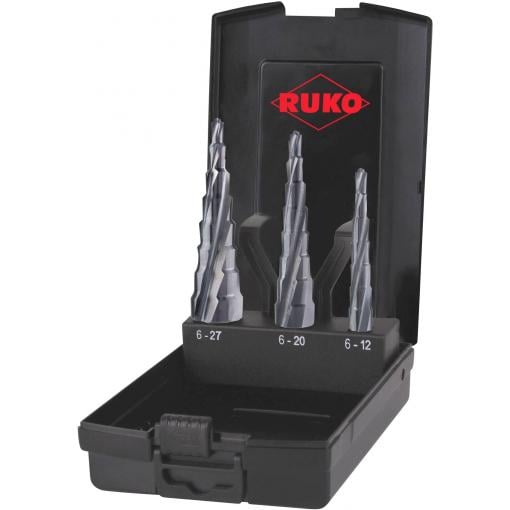 RUKO 101087PRO ULTIMATECUT HSS sada stupňovitého vrtáku 3dílná kuželový záhlubník 3 břitý 1 sada