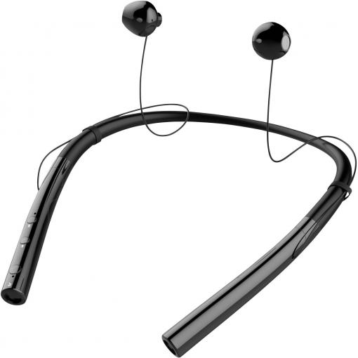 Tie Studio TQ14 Headset do uší (In Ear) Bluetooth® černá kolem krku, odolné vůči potu, regulace hlasitosti sportovní