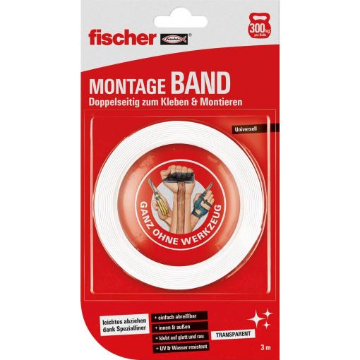 Fischer 545955 Dvoustranná montážní páska (d x š) 3 m x 19 mm 1 ks