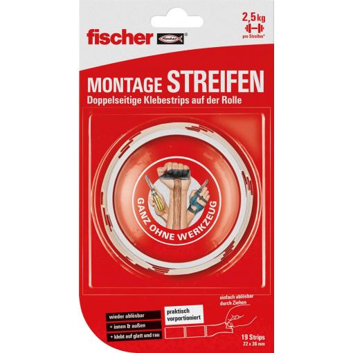 Fischer 545956 oboustranně lepicí podložky 19 ks