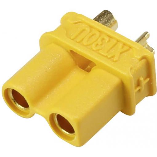 Reely RE-6619107 zástrčkový konektor k propojení akumulátoru a regulátoru RC modelu XT30U, 2 mm zásuvka pozlacené, k pájení 1 ks