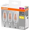OSRAM HOMELIGHTING 4058075819313 LED Energetická třída (EEK2021) E (A - G) E14 svíčkový tvar 4 W = 40 W teplá bílá (Ø x d) 35.0 mm x 100.0 mm 3 ks