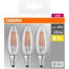 OSRAM HOMELIGHTING 4058075819313 LED Energetická třída (EEK2021) E (A - G) E14 svíčkový tvar 4 W = 40 W teplá bílá (Ø x d) 35.0 mm x 100.0 mm 3 ks