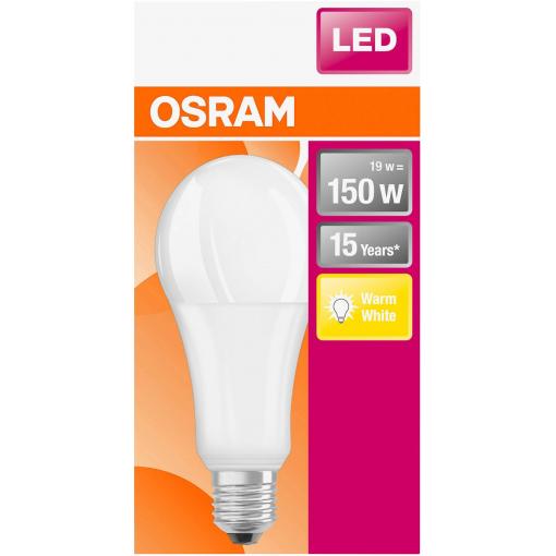 OSRAM HOMELIGHTING 4058075245976 LED Energetická třída (EEK2021) E (A - G) E27 klasická žárovka 19 W = 150 W teplá bílá (Ø x d) 68 mm x 147 mm 1 ks