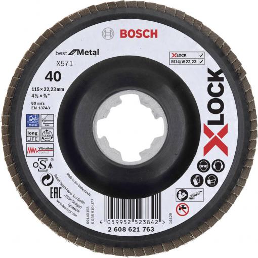 Bosch Accessories 2608621763 X-LOCK vějířovitý brusný kotouč Průměr 115 mm 1 ks
