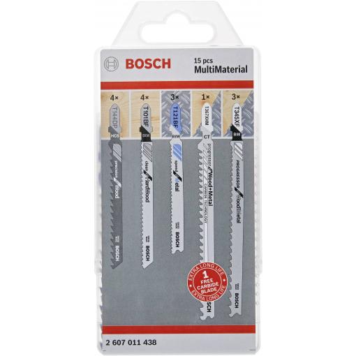 Bosch B2607011438 JSB, sada Multi Material, 15 ks 15 díly