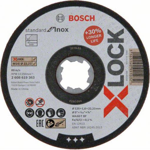 Bosch Accessories X-LOCK 2608619363 řezný kotouč rovný 125 mm 1 ks INOX