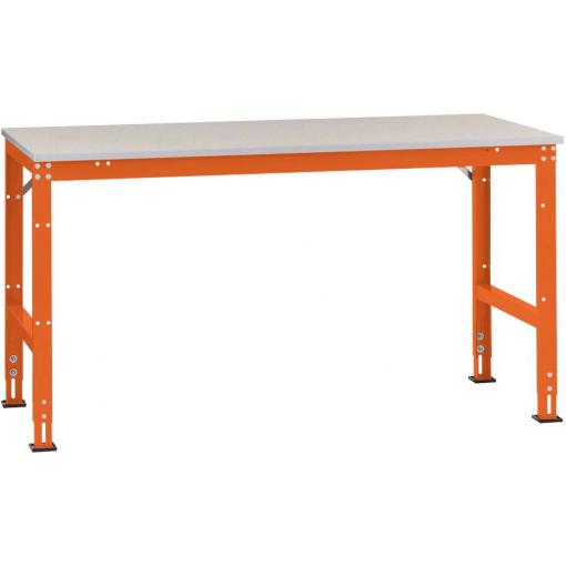 Manuflex AU6071.2001 Pracovní Přístavný stůl Univerzální standardní s Melaminplatte, Šxhxv = 1500 x 1200 x 760-870 mm, červenooranžová (RAL 2001) , deska /rám