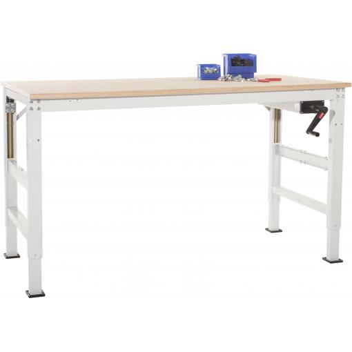 Manuflex AU9115.3003 Pracovní základní stolní univerzální Ergo K s multiplex deska, Šxhxv = 2000 x 800 x 722-1022 mm rubínově červená