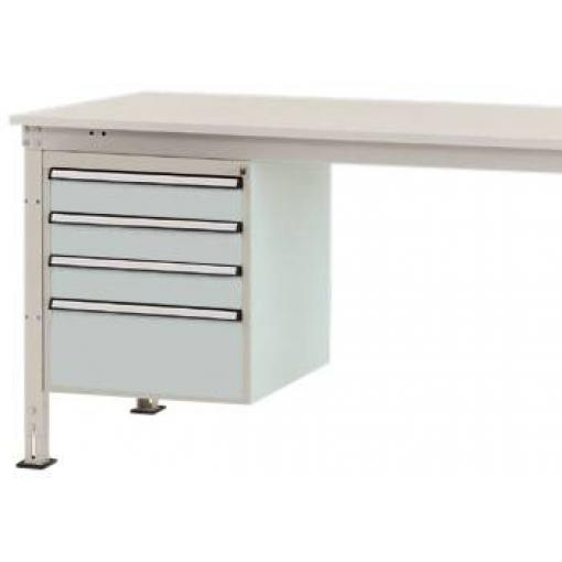 Manuflex ZB4812.7035 Vestavné pouzdro, Nutzhohe stacionárně 500 mm s 4 šuplíky. Pro stolní hloubka 800 mm