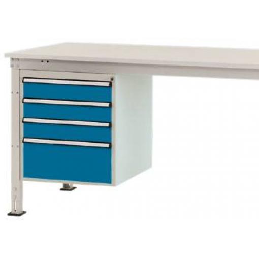 Manuflex ZB4814.5007 Vestavné pouzdro, Nutzhohe stacionárně 500 mm s 4 šuplíky. Pro stolní hloubka 1200 mm