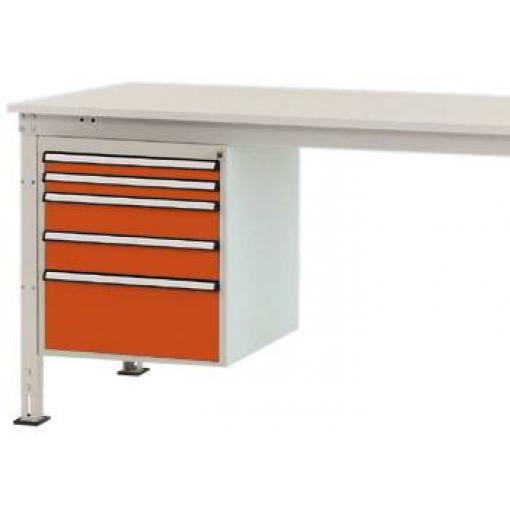 Manuflex ZB4863.2001 Vestavné pouzdro, Nutzhohe stacionárně 500 mm s 5 šuplíky. Pro stolní hloubka 1000 mm