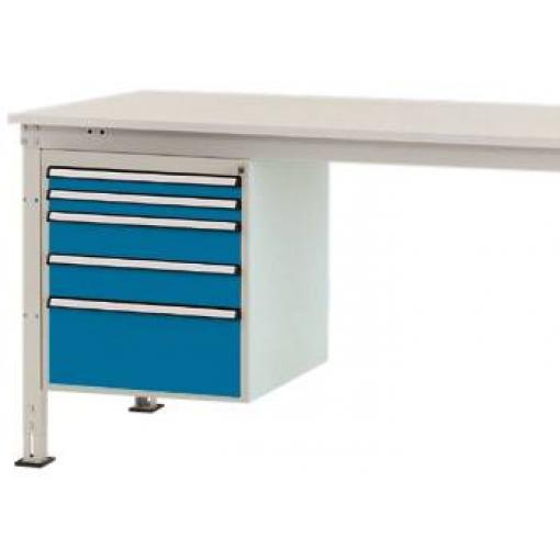 Manuflex ZB4864.5007 Vestavné pouzdro, Nutzhohe stacionárně 500 mm s 5 šuplíky. Pro stolní hloubka 1200 mm