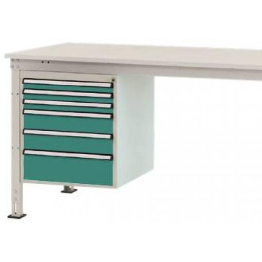 Manuflex ZB4912.0001 Vestavné pouzdro, Nutzhohe stacionárně 500 mm s 6 šuplíky. Pro stolní hloubka 800 mm