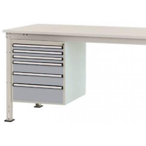 Manuflex ZB4913.9006 Vestavné pouzdro, Nutzhohe stacionárně 500 mm s 6 šuplíky. Pro stolní hloubka 1000 mm