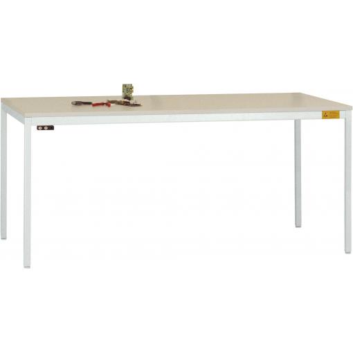 Manuflex LD1118.7035 ESD ESD pracovní stůl UNIDESK s Melaminplatte, světle šedá RAL 7035, Šxhxv = 2000 x 800 x 720-730 mm šedobílá (RAL 7035)