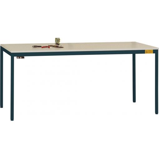 Manuflex LD1906.7016 ESD ESD pracovní stůl UNIDESK s plastové desky, antracitová RAL 7016, Šxhxv = 1200 x 800 x 723-733 mm antracitová
