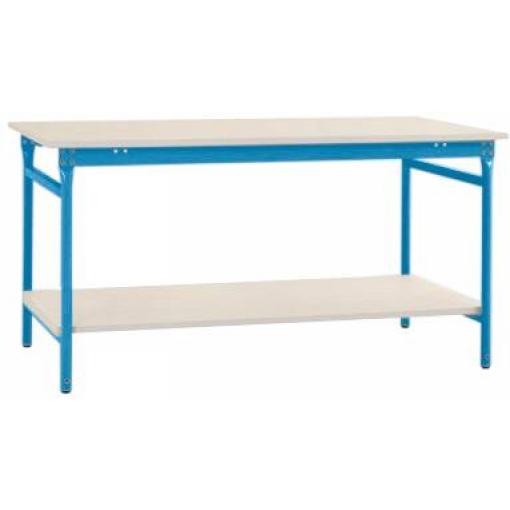 Manuflex BB5207.5012 Kompletní servírovací stolek základní stacionárně s plastová destička + mezi dno, Šxhxv: 750 x 500 x 780 mm světle modrá (RAL 5012)