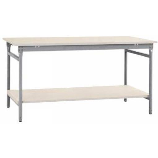 Manuflex BB5221.9006 Kompletní servírovací stolek základní stacionárně s Melamin-Platte + mezi dno, Šxhxv: 1500 x 800 x 780 mm hliníkově stříbrná