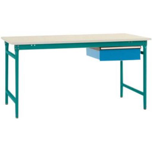 Manuflex BB5237.5021 Kompletní servírovací stolek základní stacionárně s plastová destička + jednotlivé zásuvky, Šxhxv: 1000 x 800 x 780 mm vodní modrá