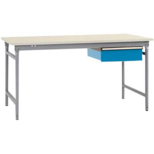 Manuflex BB5237.9006 Kompletní servírovací stolek základní stacionárně s plastová destička + jednotlivé zásuvky, Šxhxv: 1000 x 800 x 780 mm hliníkově stříbrná