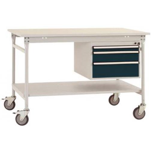 Manuflex BB5381.7016 Kompletní servírovací stolek základní mobilně se Melamin-Platte + pouzdro vestavné, Šxhxv: 1500 x 800 x 850 mm antracitová