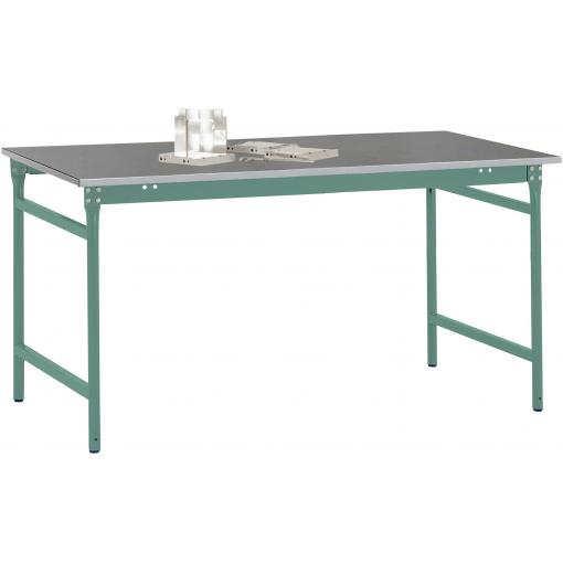 Manuflex BB3004.0001 Servírovací stolek základní stacionárně s plech krytina deska ve šedozelená HF 0001, Šxhxv: 750 x 500 x 780 mm šedá, zelená