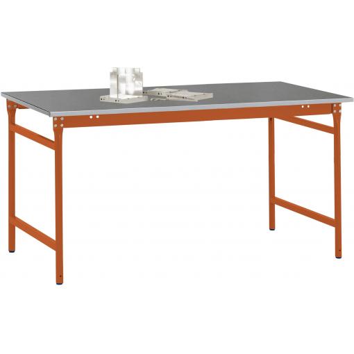 Manuflex BB3004.2001 Servírovací stolek základní stacionárně s plech krytina deska ve roto range RAL 2001, Šxhxv: 750 x 500 x 780 mm červenooranžová (RAL 2001)