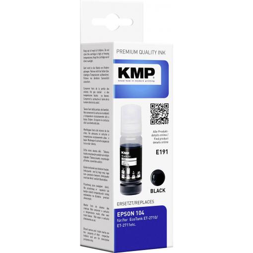 KMP Ink refill náhradní Epson 104, T00P1 kompatibilní černá 70 ml E191 1648,0001