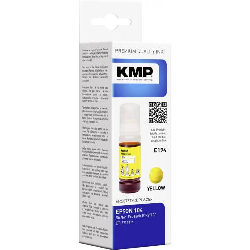 KMP Ink refill náhradní Epson 104, T00P4 kompatibilní žlutá 70 ml E194 1648,0009