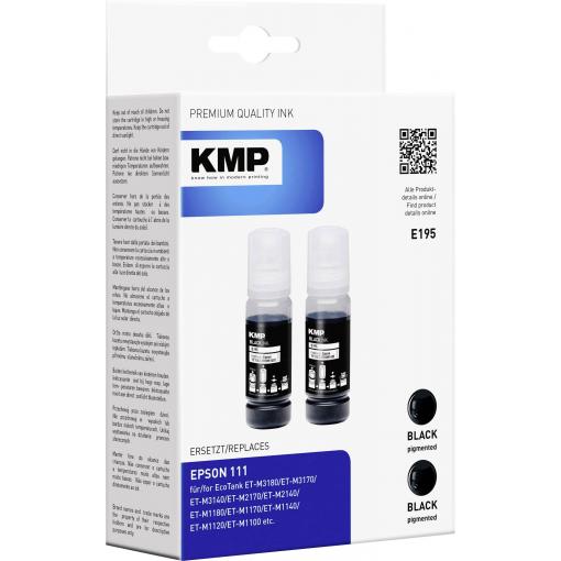 KMP Ink refill náhradní Epson 111, T03M1 kompatibilní Dual černá 70 ml E195 1649,0001
