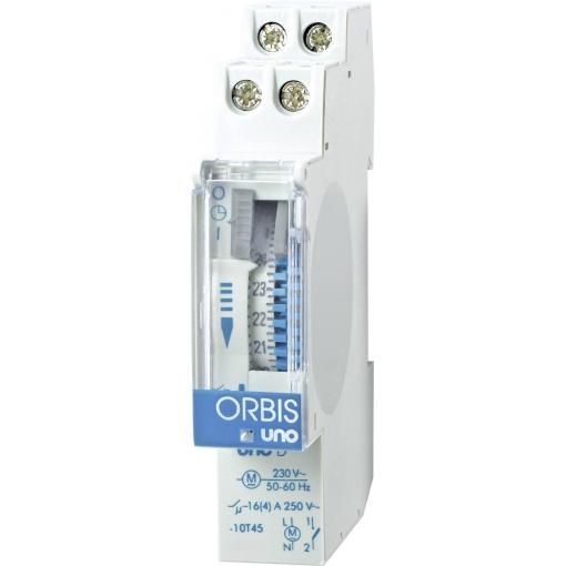 ORBIS Zeitschalttechnik UNO D 230 V časovač na DIN lištu, OB400132, analogový, 1 x zapnuto