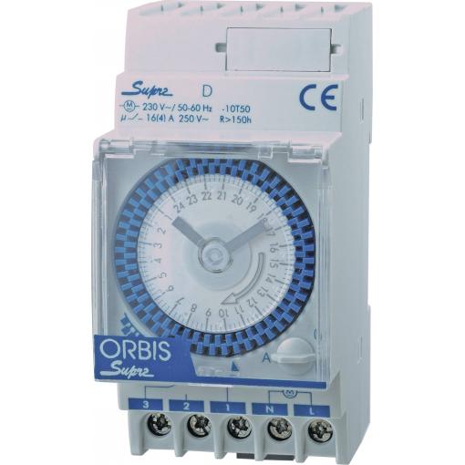 ORBIS Zeitschalttechnik SUPRA D 230 V časovač na DIN lištu, OB290132N, analogový, 1 x přepínač