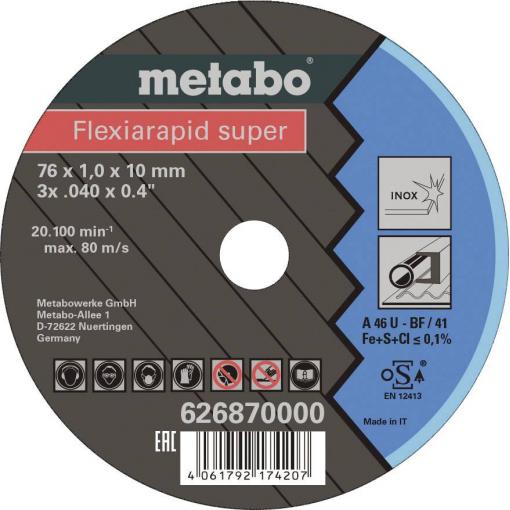 Metabo Flexiarapid Super 626870000 řezný kotouč rovný 76 mm 5 ks nerezová ocel