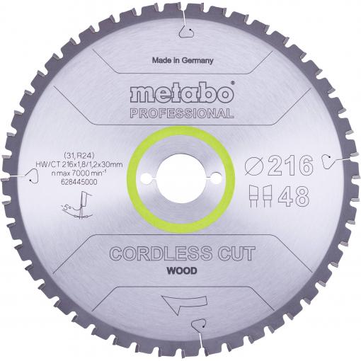 Metabo CORDLESS CUT WOOD 628444000 pilový kotouč 216 x 30 x 1.2 mm Počet zubů (na palec): 28 1 ks