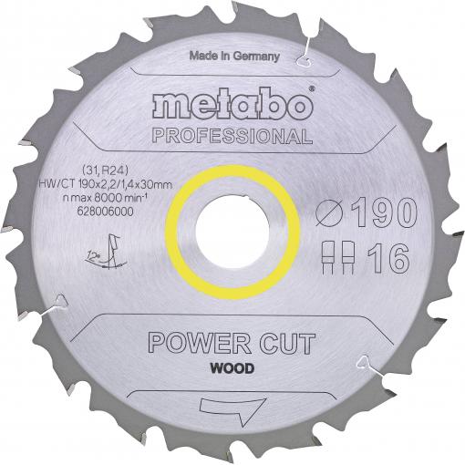 Metabo Power cut wood - professional 628292000 pilový kotouč 165 x 20 x 1.4 mm Počet zubů (na palec): 14 1 ks