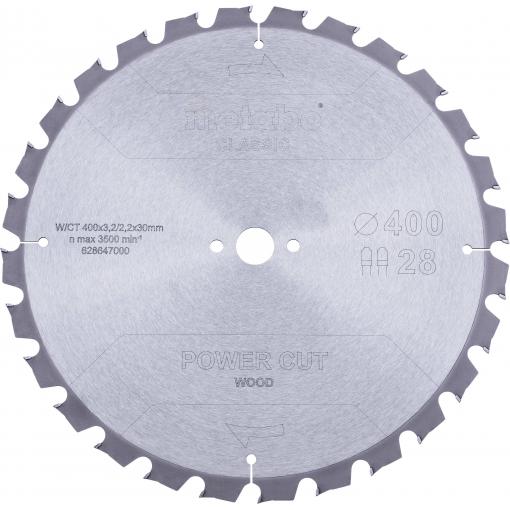 Metabo POWER CUT WOOD CLASSIC 628647000 pilový kotouč 400 x 30 x 2.2 mm Počet zubů (na palec): 28 1 ks